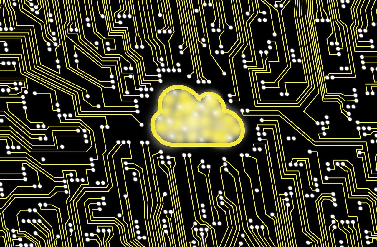 An image of a cloud on a circuit board.